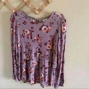 4/ 25.00 Knox Rose Pink Floral Blouse Size M